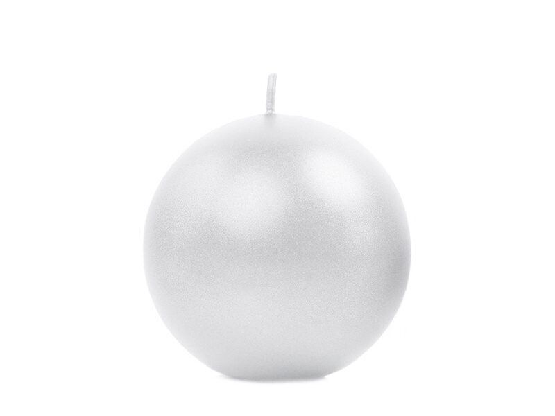BOUGIE SPHERE BLANC PERLE 6CM