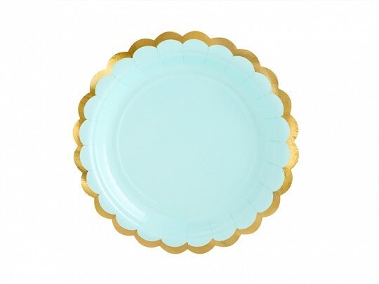 ASSIETTE RONDE MENTHE LISERE OR 18CM (x6)