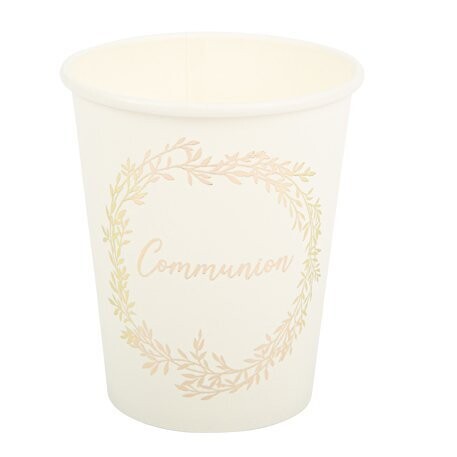 GOBELET COMMUNION JOLIS BRINS BLANC ET OR 255ML (8)