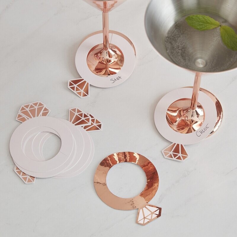 MARQUE VERRE BAGUE ROSE GOLD 8x10CM (x10)