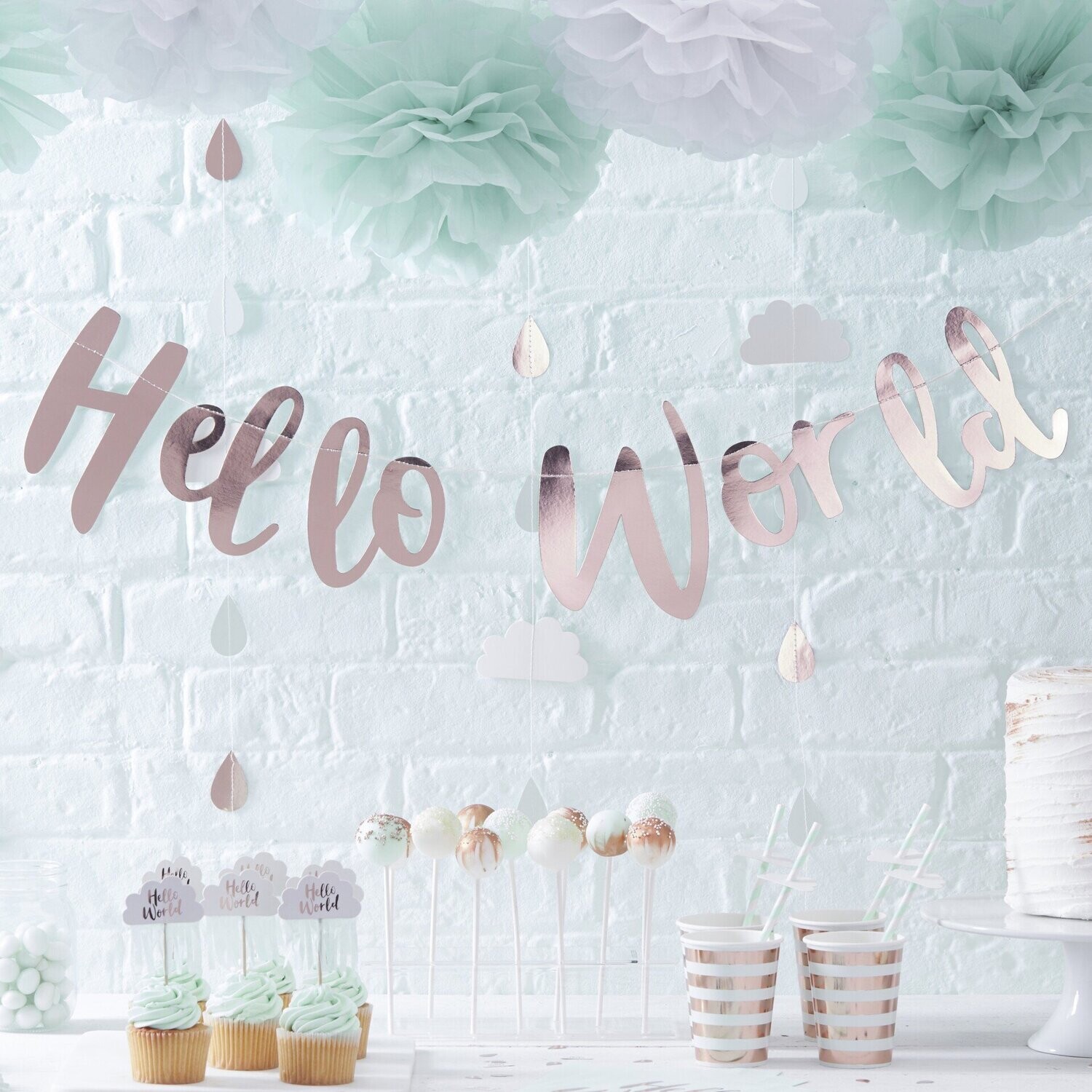 GUIRLANDE "HELLO WORLD" ROSE GOLD 2M