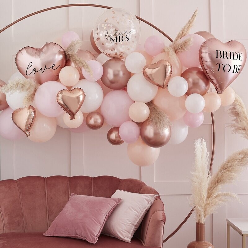 ARCHE DE 80 BALLONS EVJF ROSE ET ROSE GOLD