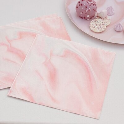 SERVIETTE ROSE MARBRE 33CM (x16)