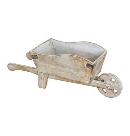 BROUETTE BOIS EFFET VIEILLI 55X18X25CM