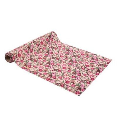 CHEMIN DE TABLE ROMANTIC FLOWERS TISSUS LAVABLE 28CMx5M