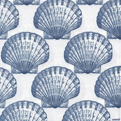 SERVIETTE COCKTAIL SAINT JACQUES BLEU 25x25CM (x20)