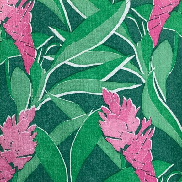 SERVIETTE FEUILLAGE ET ALPINIAS 40x40CM (x20)