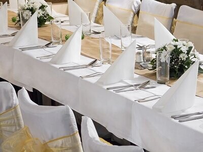 NAPPE TISSU BLANCHE POLYESTER 1.80x3M