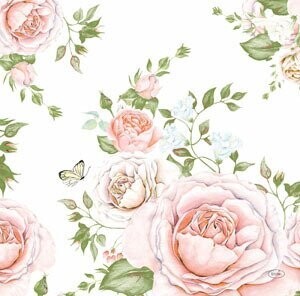 SERVIETTE LUXE ROSE GLORY 40CM (x12)