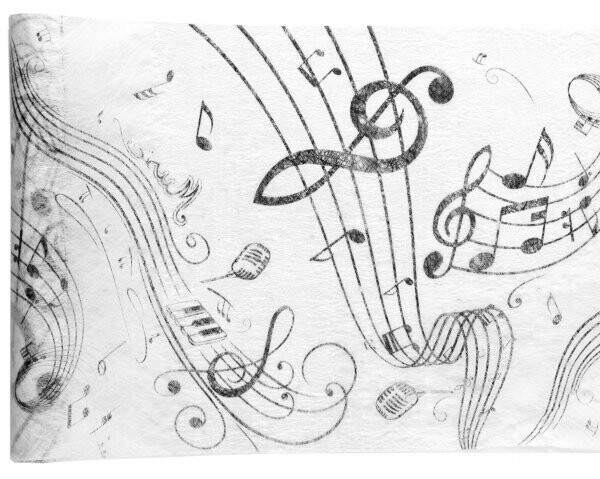 CHEMIN DE TABLE NON TISSE NOTES DE MUSIQUE 30CMx5M