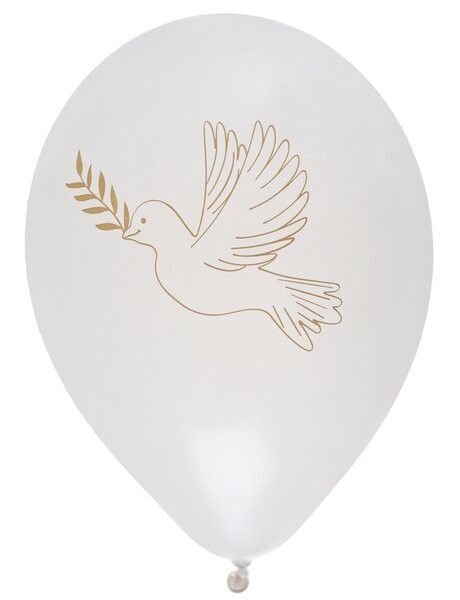 BALLON CEREMONIE COLOMBE 25CM (x8)