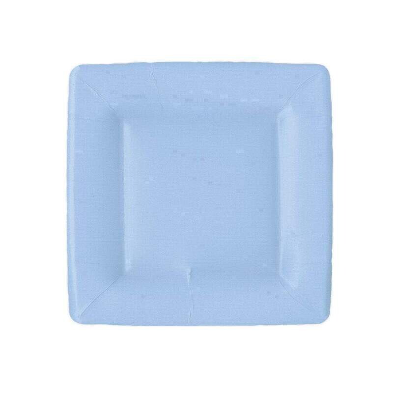 ASSIETTE CARREE BLEU CIEL 18.5CM (x8)