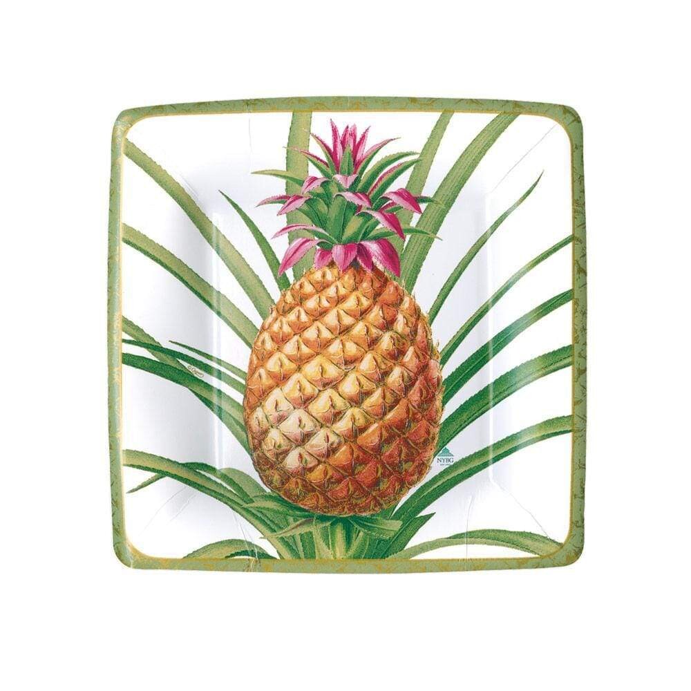 ASSIETTE CARREE ANANAS TROPICALE 18.5CM (X8)