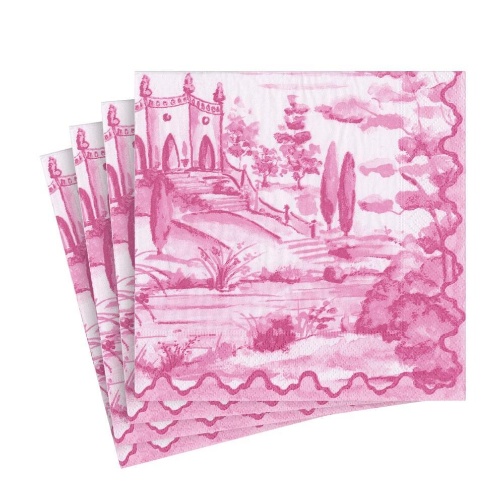 SERVIETTE PAYSAGE TOSCAN ROSE 33CM (x20)