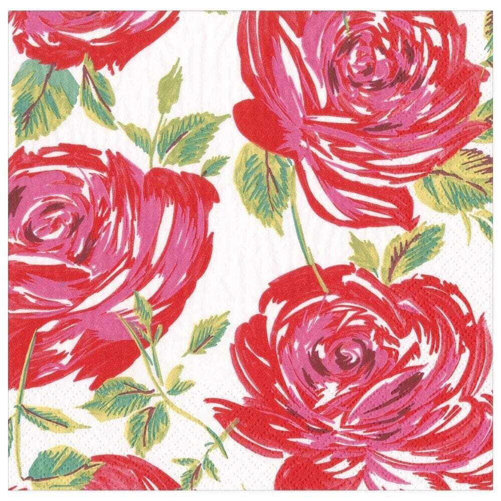 SERVIETTE BELLA ROSA ROUGE 38CM (x20)