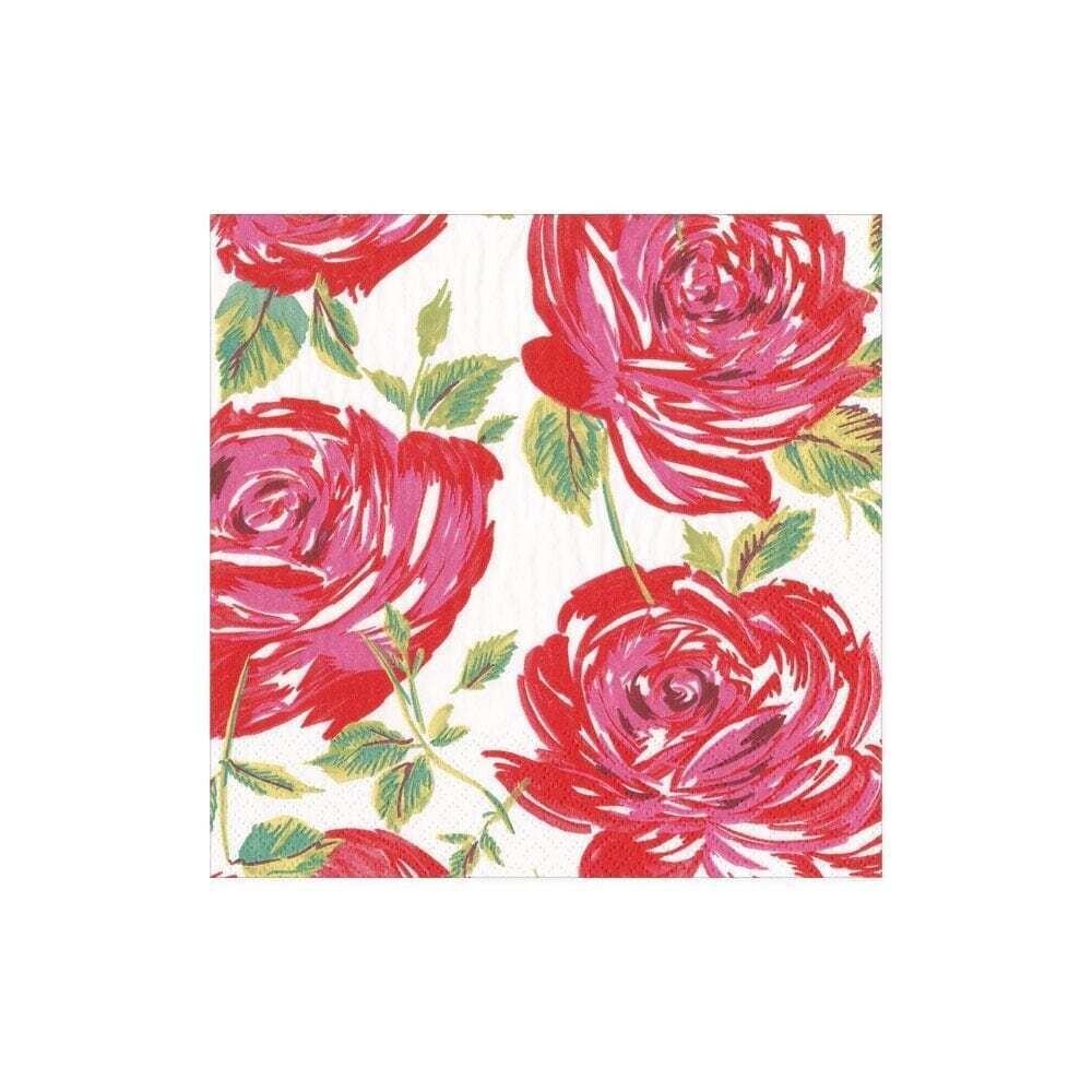 SERVIETTE COCKTAIL BELLA ROSA ROUGE 25CM (x20)