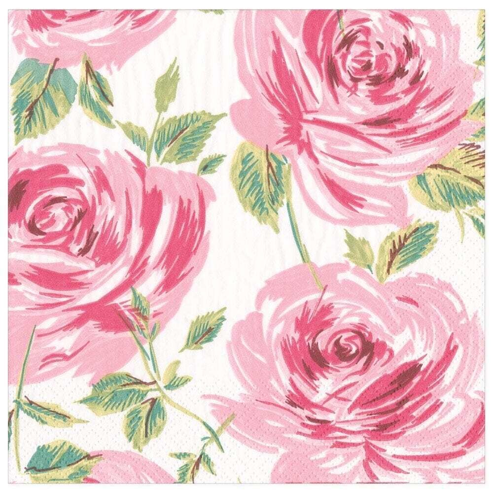 SERVIETTE BELLA ROSA ROSE 38CM (x20)