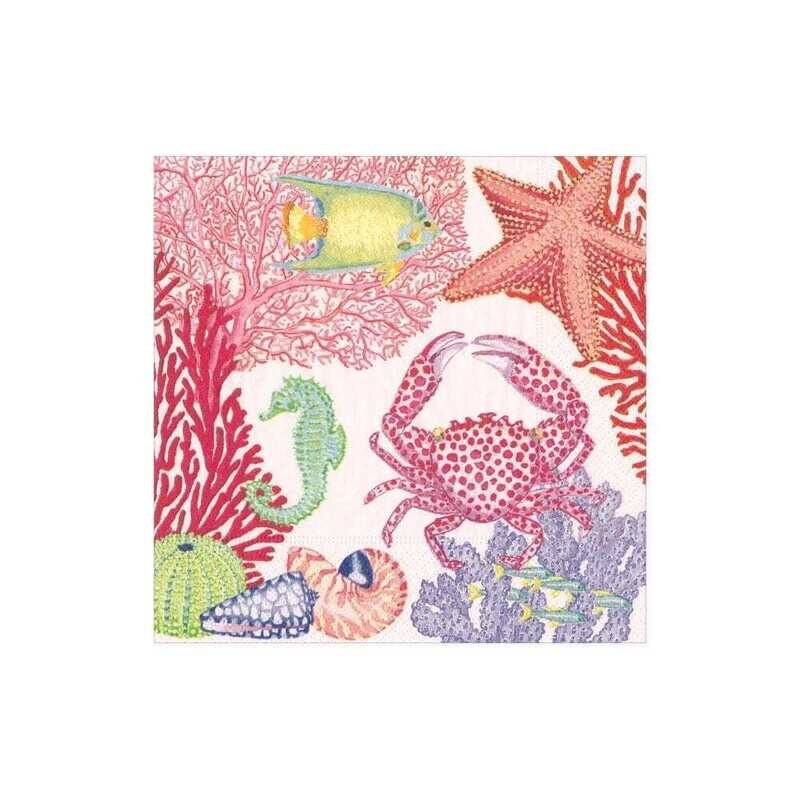 SERVIETTE COCKTAIL UNDER THE SEA 25CM (x20)