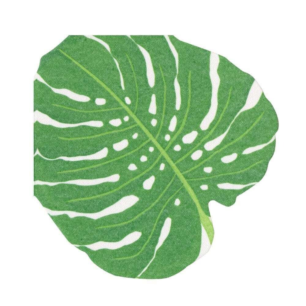 SERVIETTE FORME FEUILLE MONSTERA 15x30CM (x15)