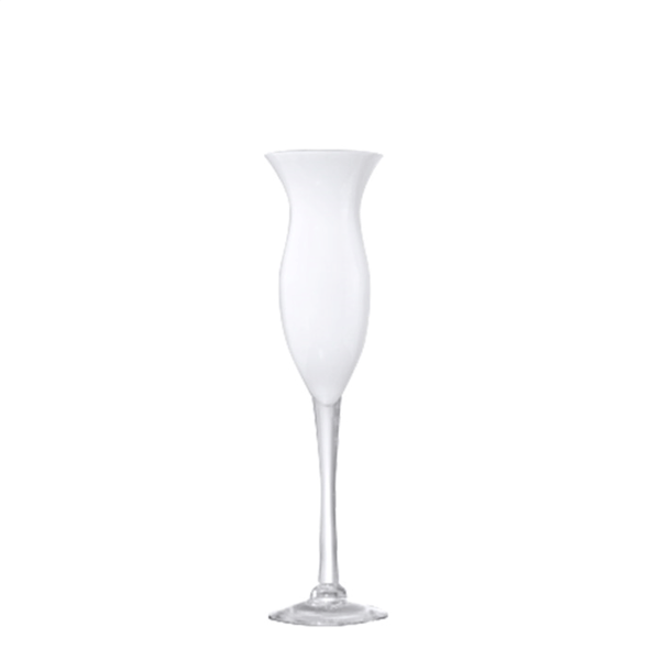VASE COUPE TULIPE Ø 15,5x60 CM BLANC VERRE