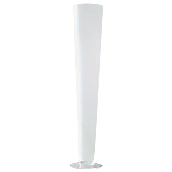 VASE CHOPE Ø 11/13x68 CM BLANC VERRE