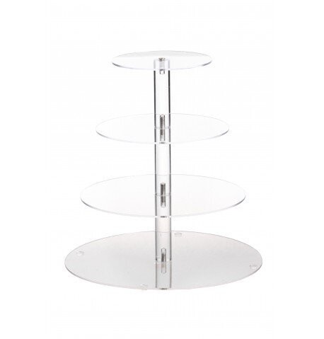 PRESENTOIR PLEXI 4 NIVEAUX RONDS  30CMx32CM