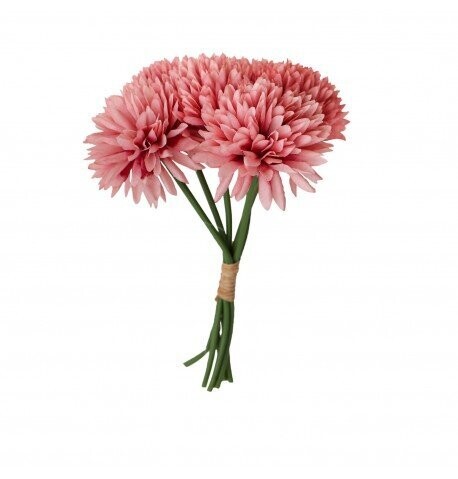 BOUQUET 6 DAHLIAS VIEUX ROSE 26CM