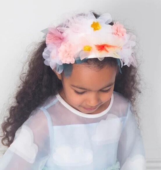 SERRE TETE FLORAL TULLE ET ORGANDI