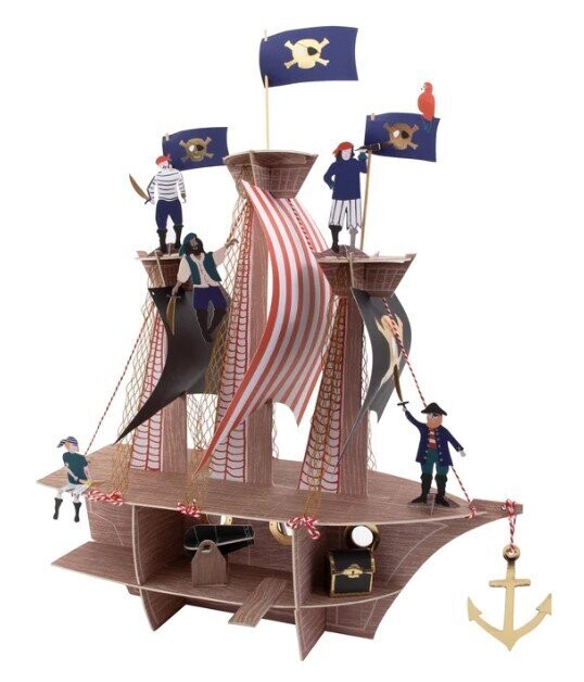 CENTRE DE TABLE BATEAU PIRATE 53x50CM