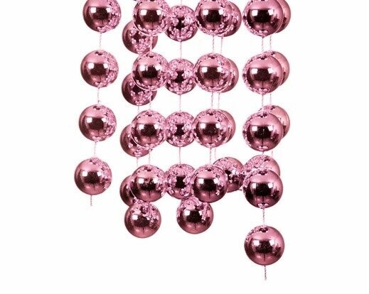 GUIRLANDE DE PERLES 2CM ROSE 2.70M