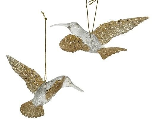 COLIBRI A SUSPENDRE DORE 10X14CM