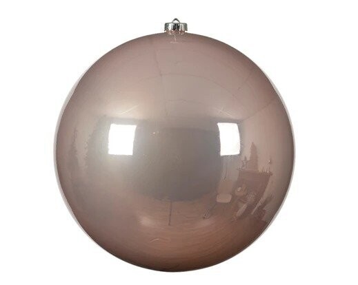 BOULE PLASTIQUE ROSE POUDRE 14CM