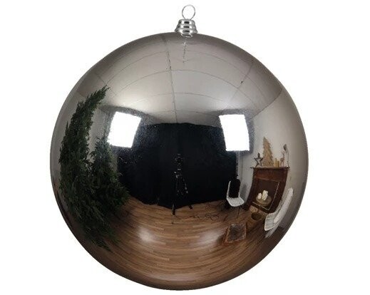 BOULE PLASTIQUE ARGENT 20CM