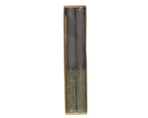 BOUGIE ANTHIQUE GRIS PAILLETTES 25CM (2)