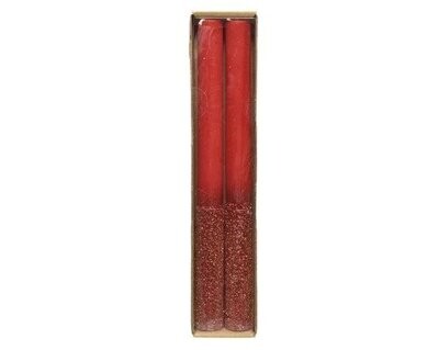 BOUGIE ANTHIQUE ROUGE PAILLETTES 25CM (2)