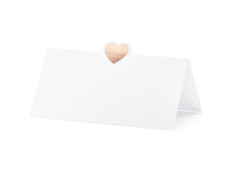 MARQUE PLACE BLANC COEUR ROSE GOLD 10X5CM (10)