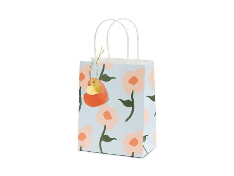 SAC CADEAUX FLEURS 8x14x18CM