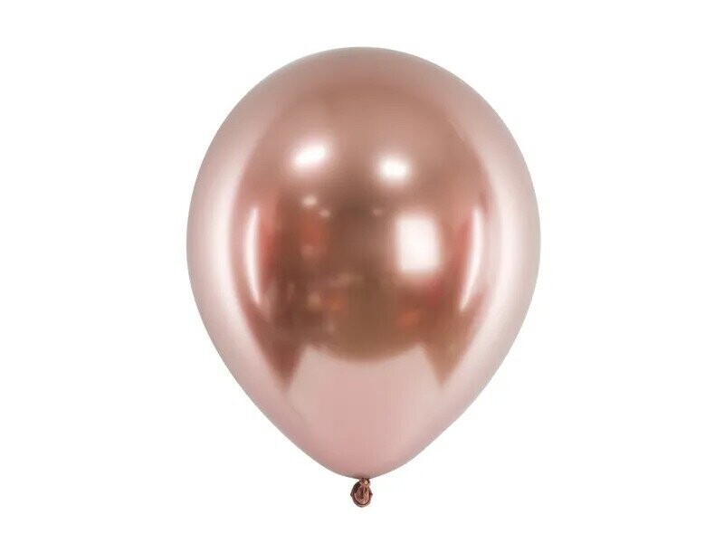 BALLON LATEX GLOSSY ROSE GOLD 30CM (x10)