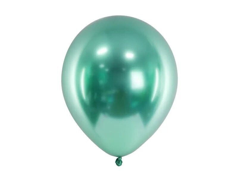 BALLON LATEX GLOSSY VERT BOUTEILLE 30CM (x10)