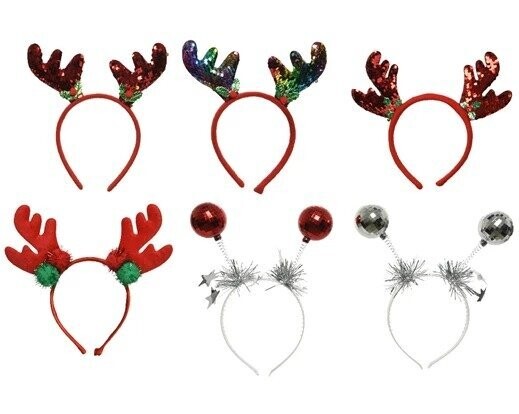 SERRE TETE RENNE OU BOULE DE NOEL PAILLETTES