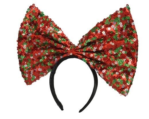 SERRE TETE GROS NOEUD SEQUIN 26CM