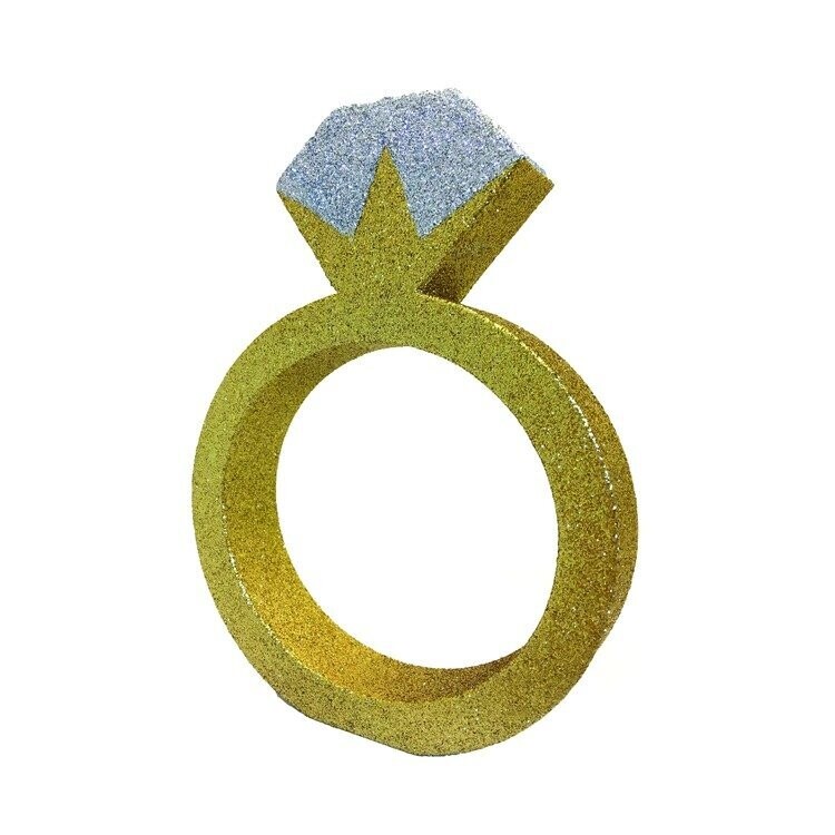 DECORATION BAGUE PAILLETTES 20x16CM