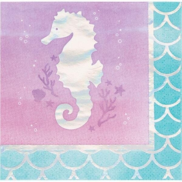 SERVIETTE COCKTAIL HIPPOCAMPE IRISE 25CM (x16)