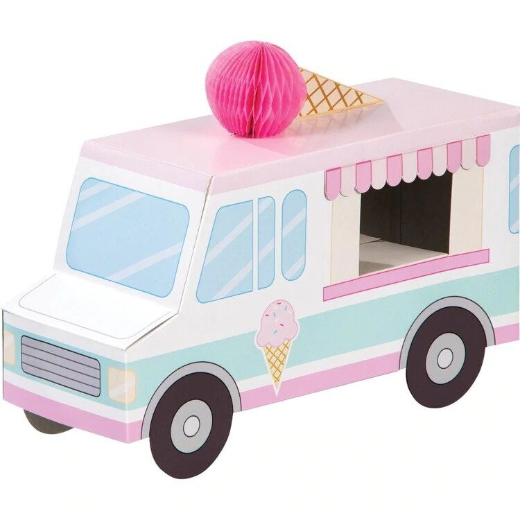 CENTRE DE TABLE CAMION DE GLACE 23.5x16x9CM