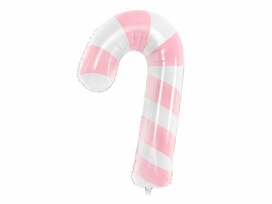 BALLON METAL SUCRE D'ORGE ROSE ET BLANC 50x82CM