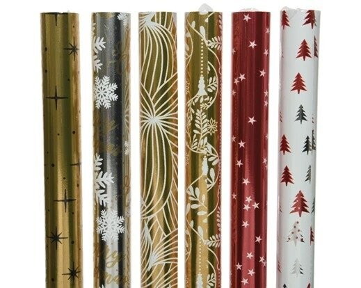 PAPIER CADEAU METALLISE 6 MODELES AU CHOIX 70CMx2M