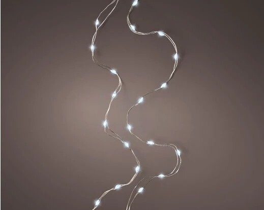 GUIRLANDE 60 LEDS LUMINEUSES BLANC FROID 2.95M