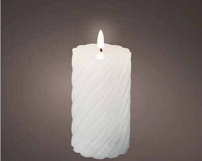 BOUGIE LED BLANCHE STRIE 7.5x15CM BOUGIE LED BLANCHE STRIE 7.5x15CM