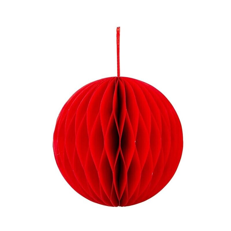 BOULE PAPIER ALVEOLEE ROUGE 23CM