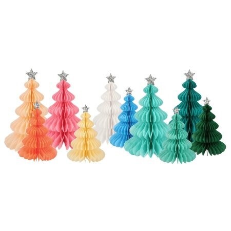 SAPIN EVENTAIL MULTICOLORS 10 A 19CM (x10)